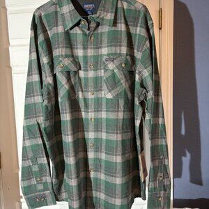 NWT Smith's Work Wear Men's Flannel Shirt Sz 2XL Green/Gray Plaid